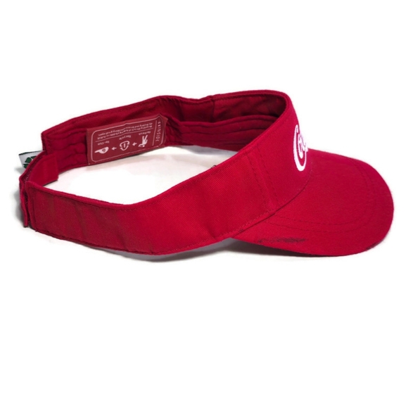 Caps Hats Snapbacks Red Coca Cola Branded Visor Recycled Bottles, - Picture 4 of 14